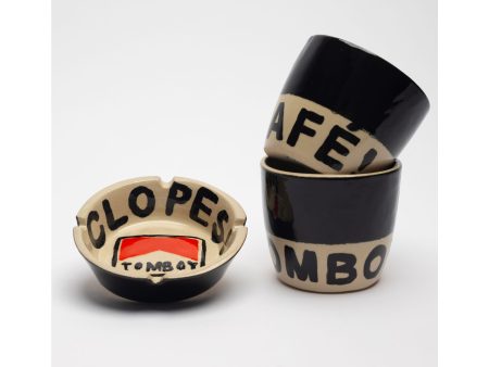 CAFÉ ! CLOPES ! BLACK CERAMIC SET Online now