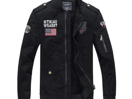 US Flag Bomber Pilot Cotton Jackets Discount