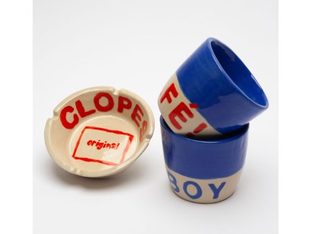 CAFÉ ! CLOPES ! RED BLUE CERAMIC SET Supply