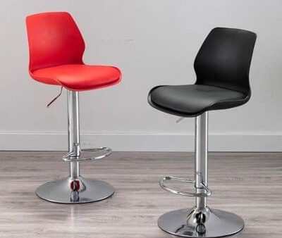 Bar Stool 125 Red & Black Comfortable-360 Degree Rotation with Jack system Cheap