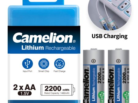 Camelion USB C Rechargeable Lithium Batteries AA – 1.5V – 2200mWh Cheap