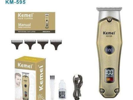 Kemei KM-595 Rechargeable LCD Digital Display USB Charging Beard & Hair Clipper For Discount