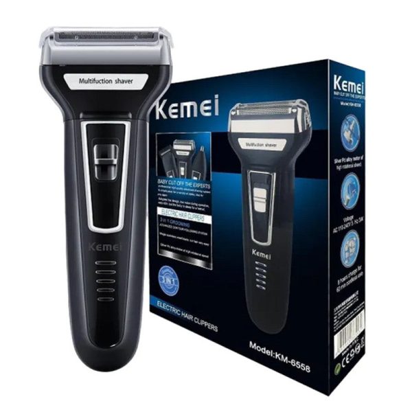 Kemei KM-6558 Premium Quality 3in1 Rechargeable Professional Hair Trimmer Super Grooming Kit Shaver Clipper Nose Trimmer on Sale