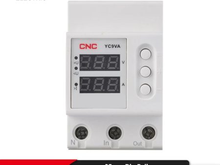 CNC YC9VA 2IN1 63A Adjustable Over & Under Voltage Protector Time Delay Sale