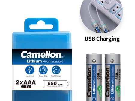 Camelion USB C Rechargeable Lithium Batteries AAA – 1.5V – 650mWh Online now