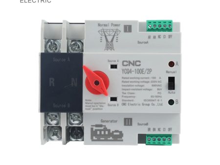 CNC Din Rail 2P ATS Dual Power Automatic Transfer Switch Electrical Selector Switches Uninterrupted Power  100A Hot on Sale