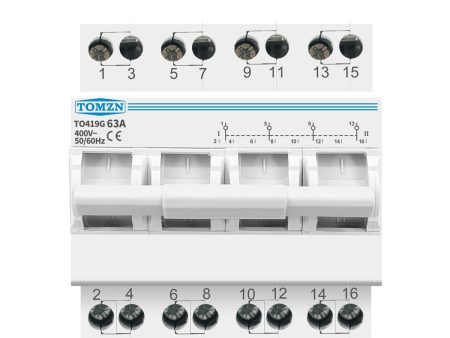 Tomzn TO419G 4P 63A Din Rail MTS Dual Power Manual Transfer Isolating Switch Interlock Circuit Breaker TOMZN breaker type changeover Online now