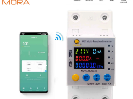 MORA 63A WiFi Smart Circuit Breaker with TUYA Energy Meter, kWh Monitoring, Timer, Voltage Current Leakage Protection – 10-in-1 Smart Power Protector Supply