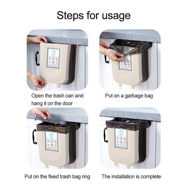 Foldable Attach A Trash Clip Hanging-Trash Bag Holder Storage Rack-Home Kitchen-Dustbin Cheap