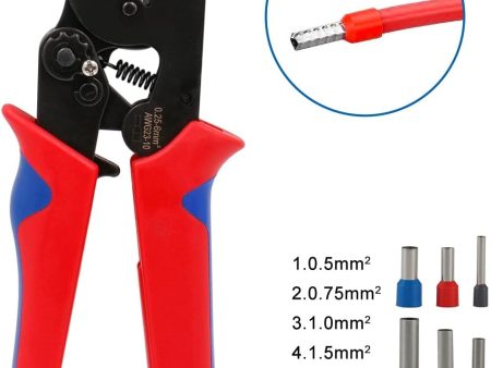 YTH Crimping Plier HSC8 6-46 Self-adjustable Crimping Tools for 0.25-6 mm² AWG 23-10, Square Ferrule Wire Cable End-sleeves Red For Sale