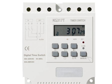 KG317T 380V 25A Three 3 Phase Timer Three-Phase Timing Control Switch 16 Times On   Off Online Hot Sale