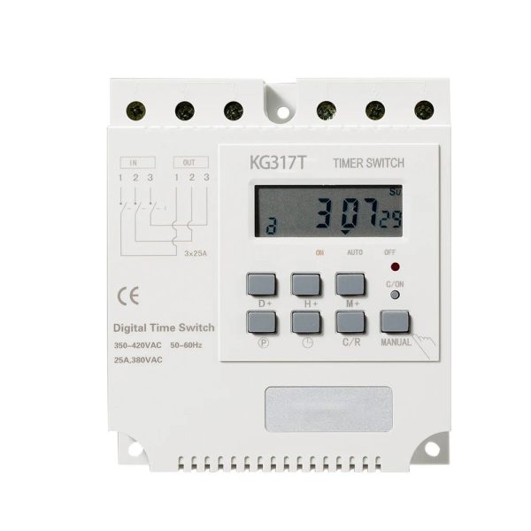 KG317T 380V 25A Three 3 Phase Timer Three-Phase Timing Control Switch 16 Times On   Off Online Hot Sale