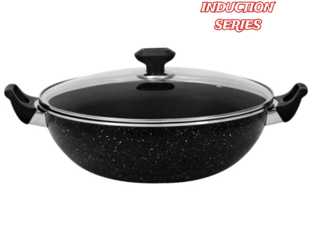 Sonex Induction Series Galaxy Cookware With Glass Lid Non Stick Inner & Outer Marble Coating 32cm (50176) Hot on Sale