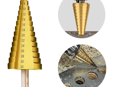 HSS Steel Step Cone Drill Bit Set Hole Cutter 4-32mm Online