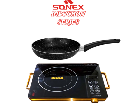 Sogo Electric Stove JPN-666 Infrared Cooker with Sonex Induction Series Galaxy Fry Pan Non stick Inner or Outer Marble coating 26cm (50173) 2in1 Fashion