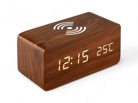 Digital Alarm Clock with Wireless Phone Charger Beep Clock with temperature display Online