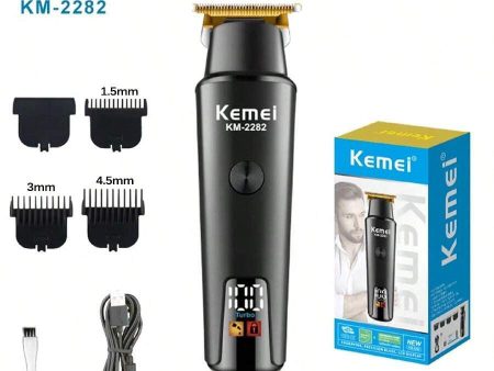 Kemei KM-2282 Rechargeable LCD Digital Display USB Charging Hair Clipper Fashion