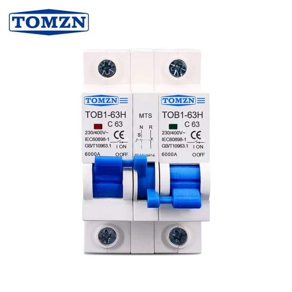 Tomzn 1P+1P MTS AC Dual power Manual transfer switch Circuit breaker MCB 50HZ 60HZ changeover Online