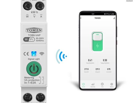 Tomzn TOB9-VAP 8in1 63A WIFI Smart Switch with monitoring and Protection, TOMZN wifi breaker full function Cheap