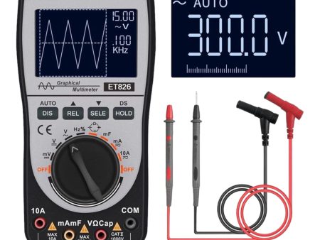 Graphical Smart Digital multimeter ET826 Digital Multimeter Intelligent Digital Oscilloscope Multimeter with Analog Bar Graph Color Screen Voltage Resistance on Sale