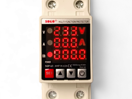 SOGO SGP-63 3in1 voltage protector Over and Under Voltage Protective Device with Kwh meter on Sale