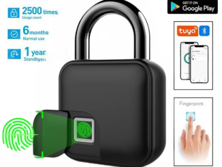 Smart Fingerprint Bluetooth Padlock Heavy-duty Metal body Online Hot Sale