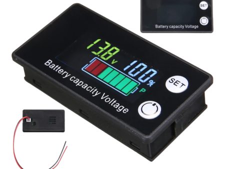 Digital Battery Capacity Indicator DC 8V-100V Voltmeter Voltage Gauge 12V 24V 48V 72V Online